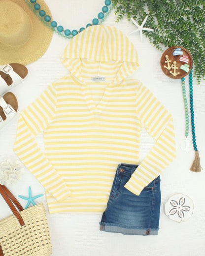 Michelle Mae Amelia Striped Hoodie - Lemon