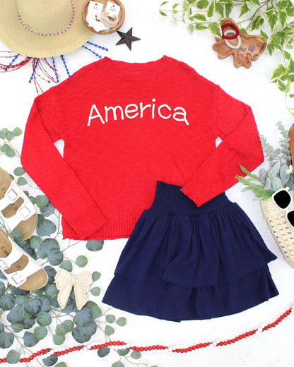 Michelle Mae America Red Top