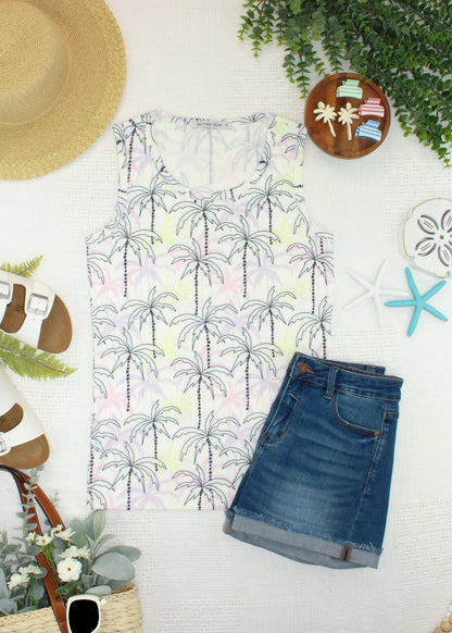 Michelle Mae Ava Tank - Neon Palm