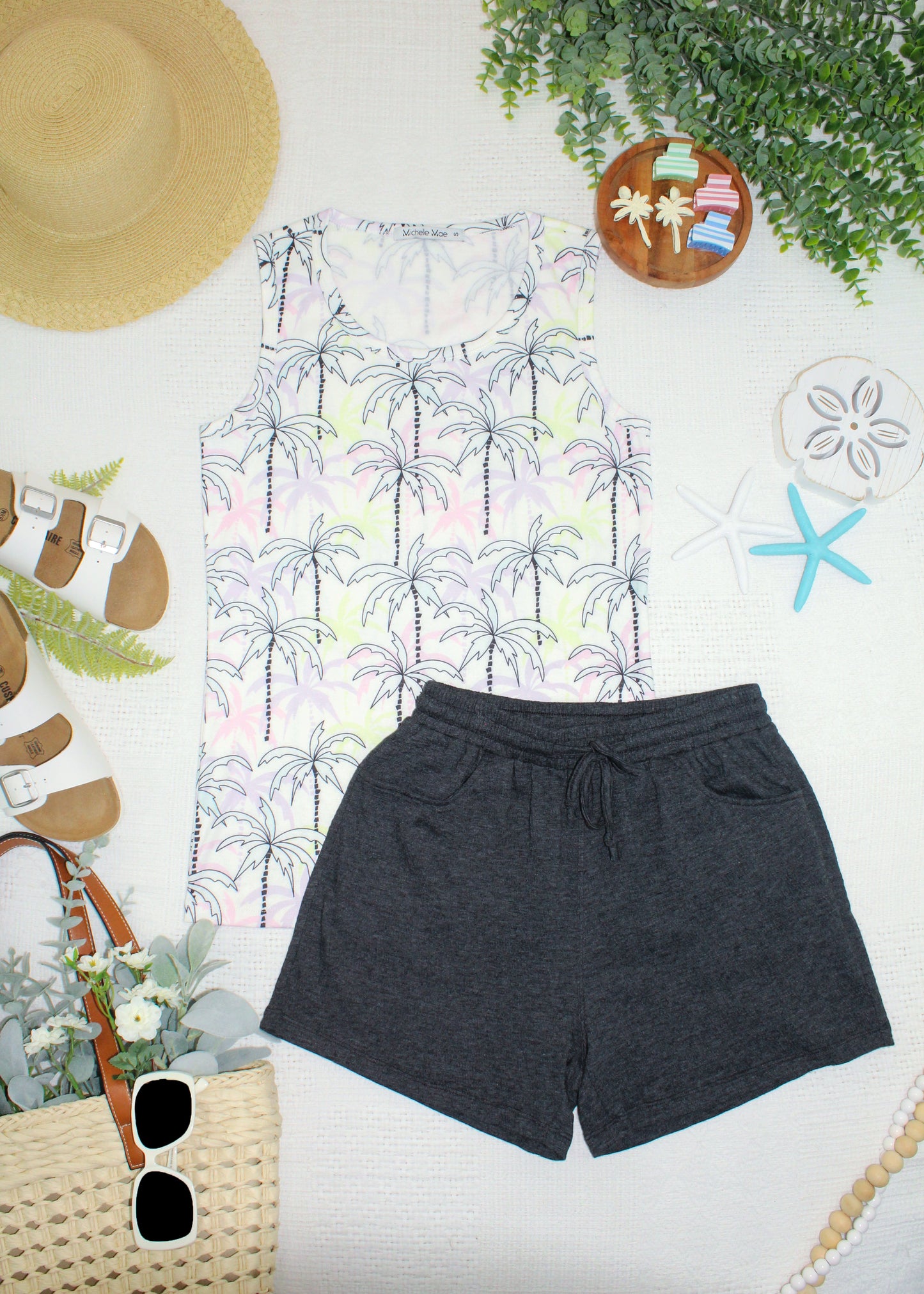 Michelle Mae Ava Tank - Neon Palm