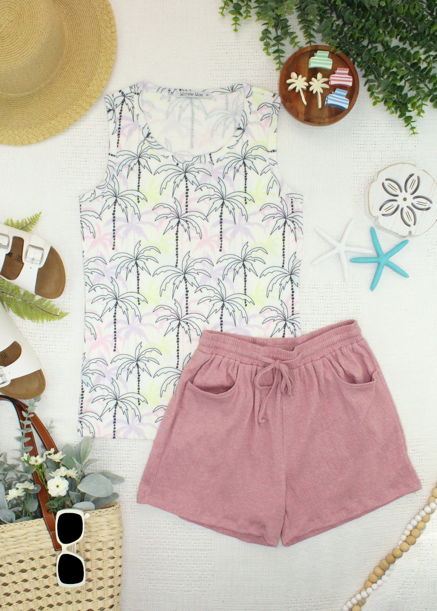 Michelle Mae Ava Tank - Neon Palm