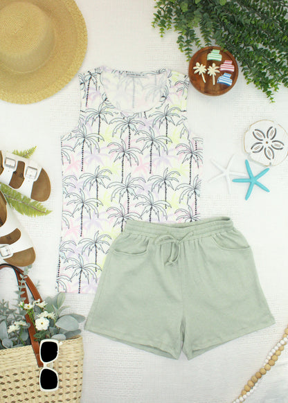 Michelle Mae Ava Tank - Neon Palm