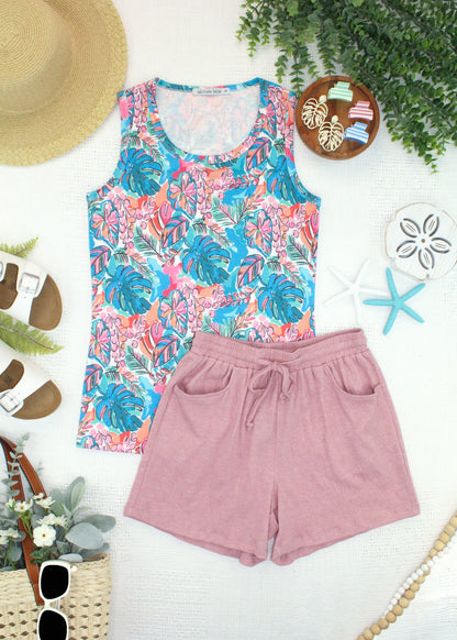 Michelle Mae Ava Tank - Tropical Palm