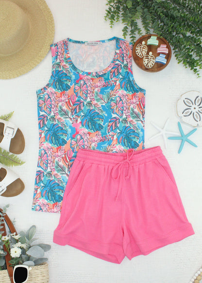 Michelle Mae Ava Tank - Tropical Palm