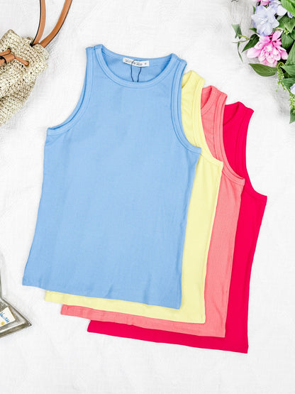 Michelle Mae Tara Ribbed Tank - Coral