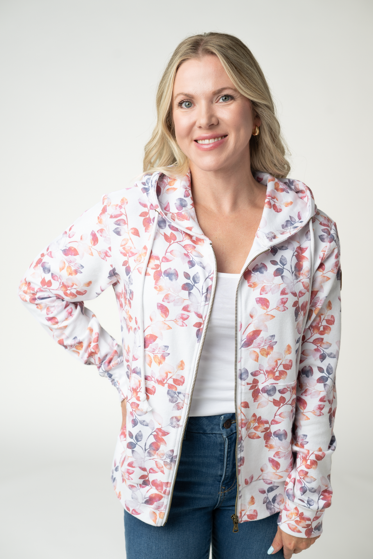 Michelle Mae Fullzip Hoodie - Autumn Watercolor