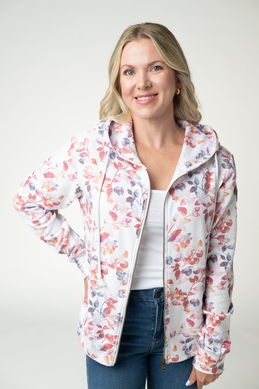Michelle Mae Fullzip Hoodie - Autumn Watercolor