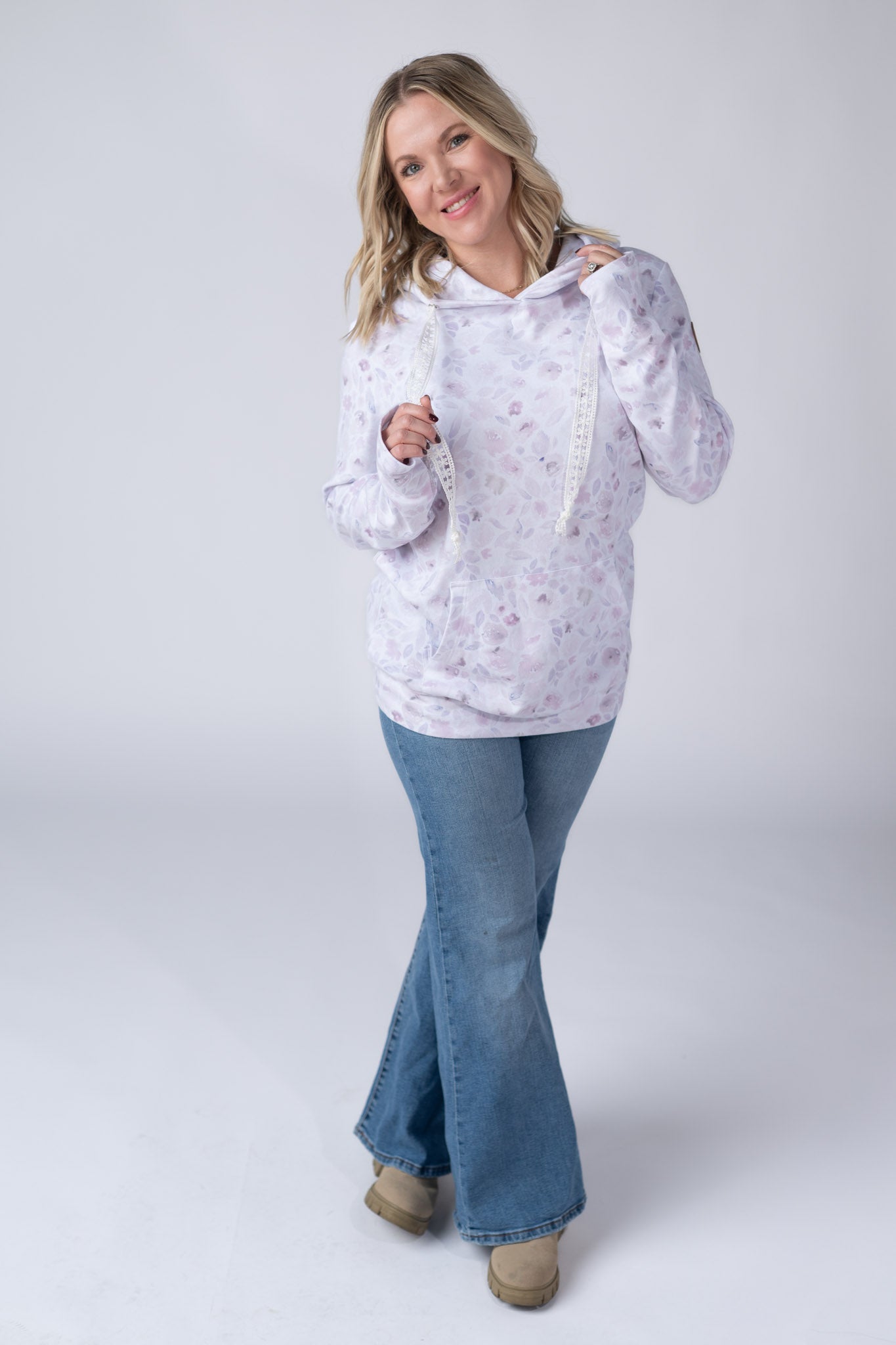 Michelle Mae Hailey Pullover Hoodie - Blush Floral