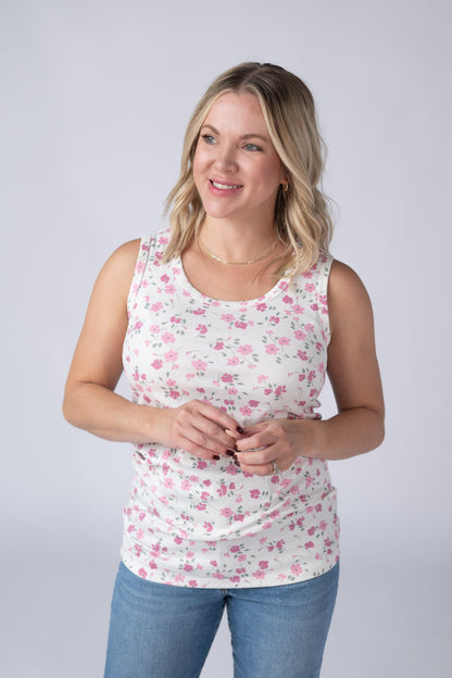 Michelle Mae Ava Tank - Pretty in Pink Floral