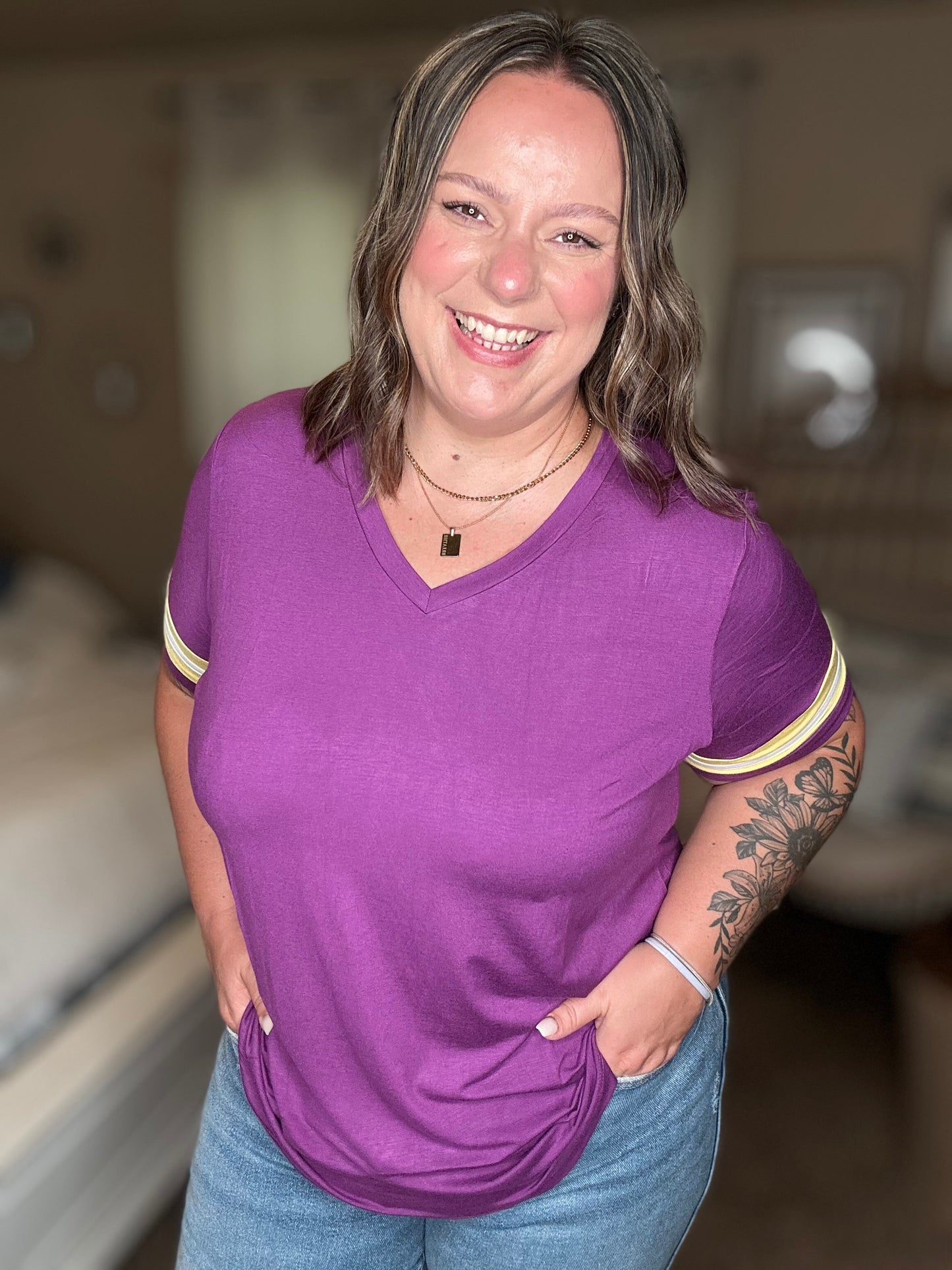 Michelle Mae GameDay Tessa Short Sleeve Top - Minnesota