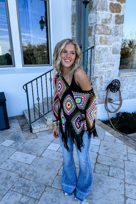 BOHO CROCHET KNIT TOPS