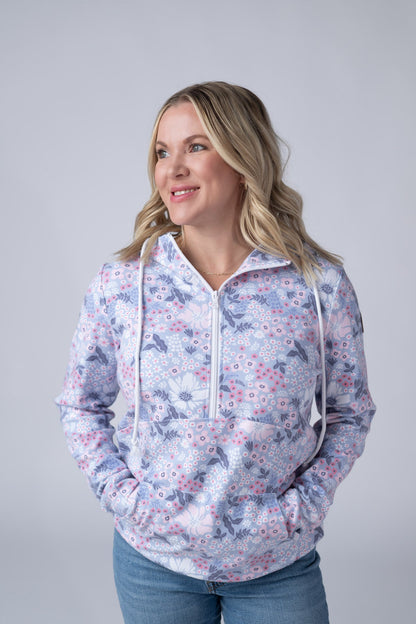 Michelle Mae HalfZip Hoodie - Ditsy Blush Floral