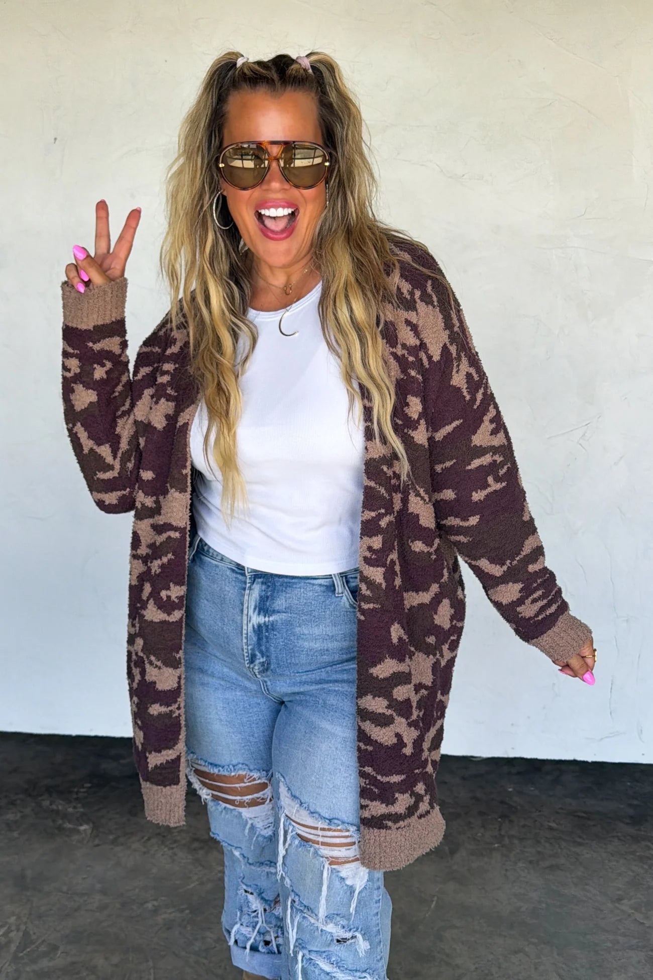 CAMO CLOUD CARDIGAN