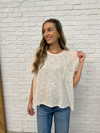 Basically Flowing Dolman Sleeve Top in Sand Beige