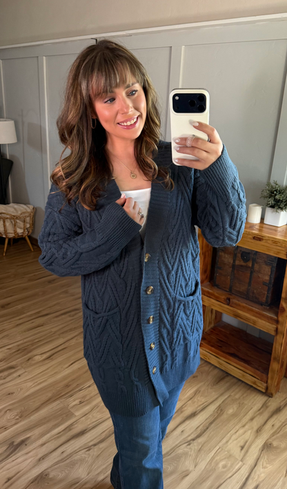 Michelle Mae Brooks Button Sweater Cardigan - Navy