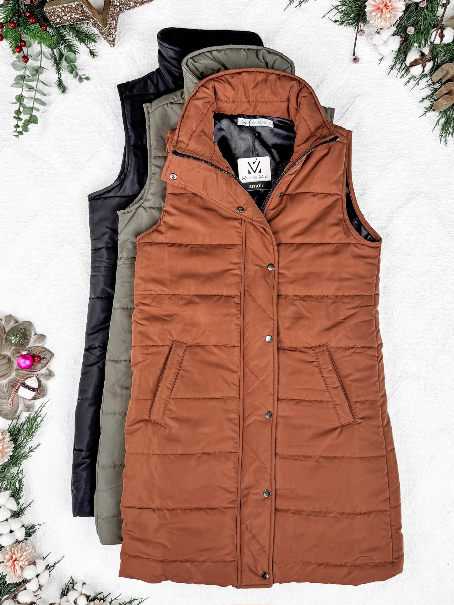 Michelle Mae Harlow Long Vest - Cinnamon