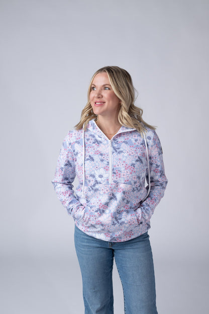 Michelle Mae HalfZip Hoodie - Ditsy Blush Floral