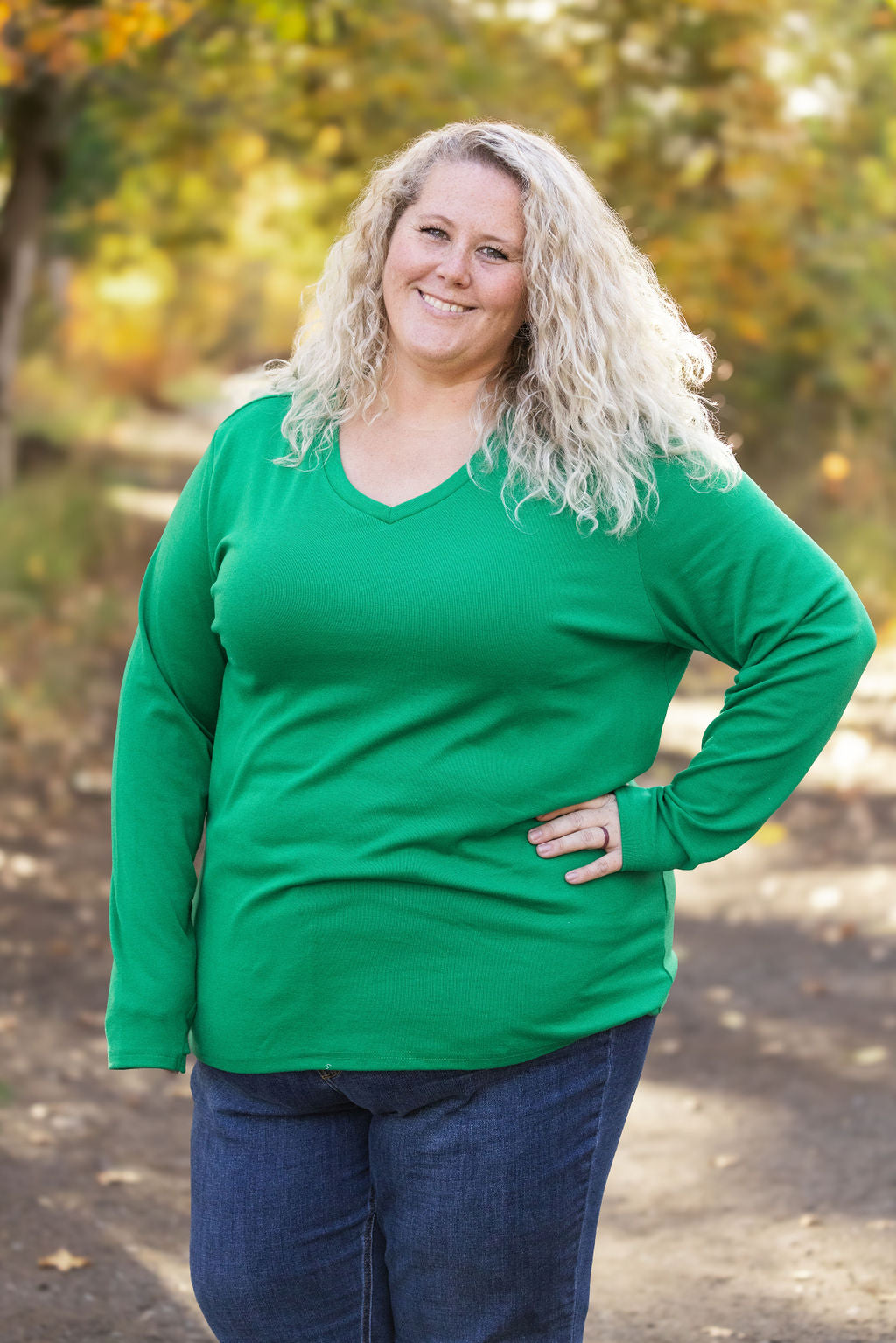 Michelle Mae Leah Long Sleeve Top - Green