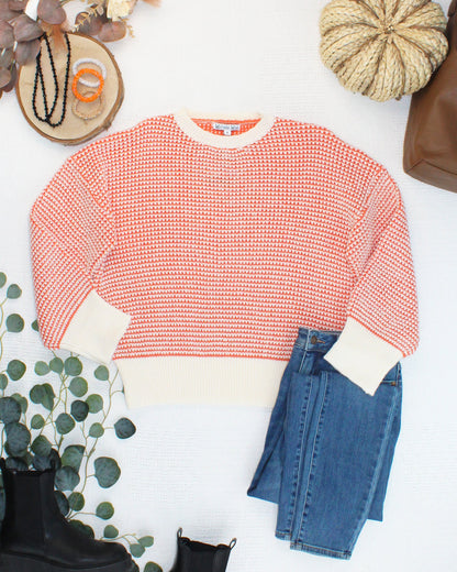 PREORDER Michelle Mae Charlotte Sweater - Orange and Ivory
