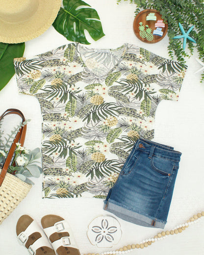 Michelle Mae Chloe Cozy Top - Pineapple Leaf
