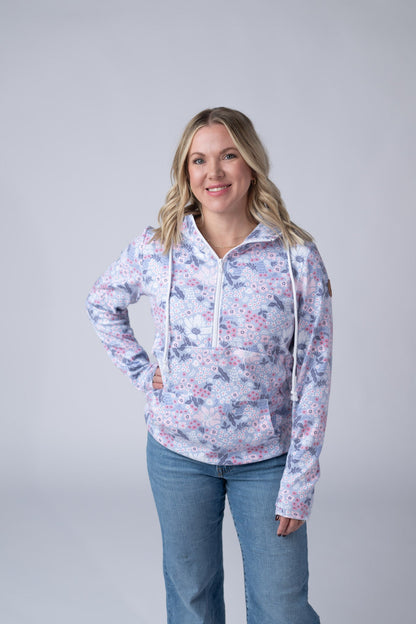 Michelle Mae HalfZip Hoodie - Ditsy Blush Floral