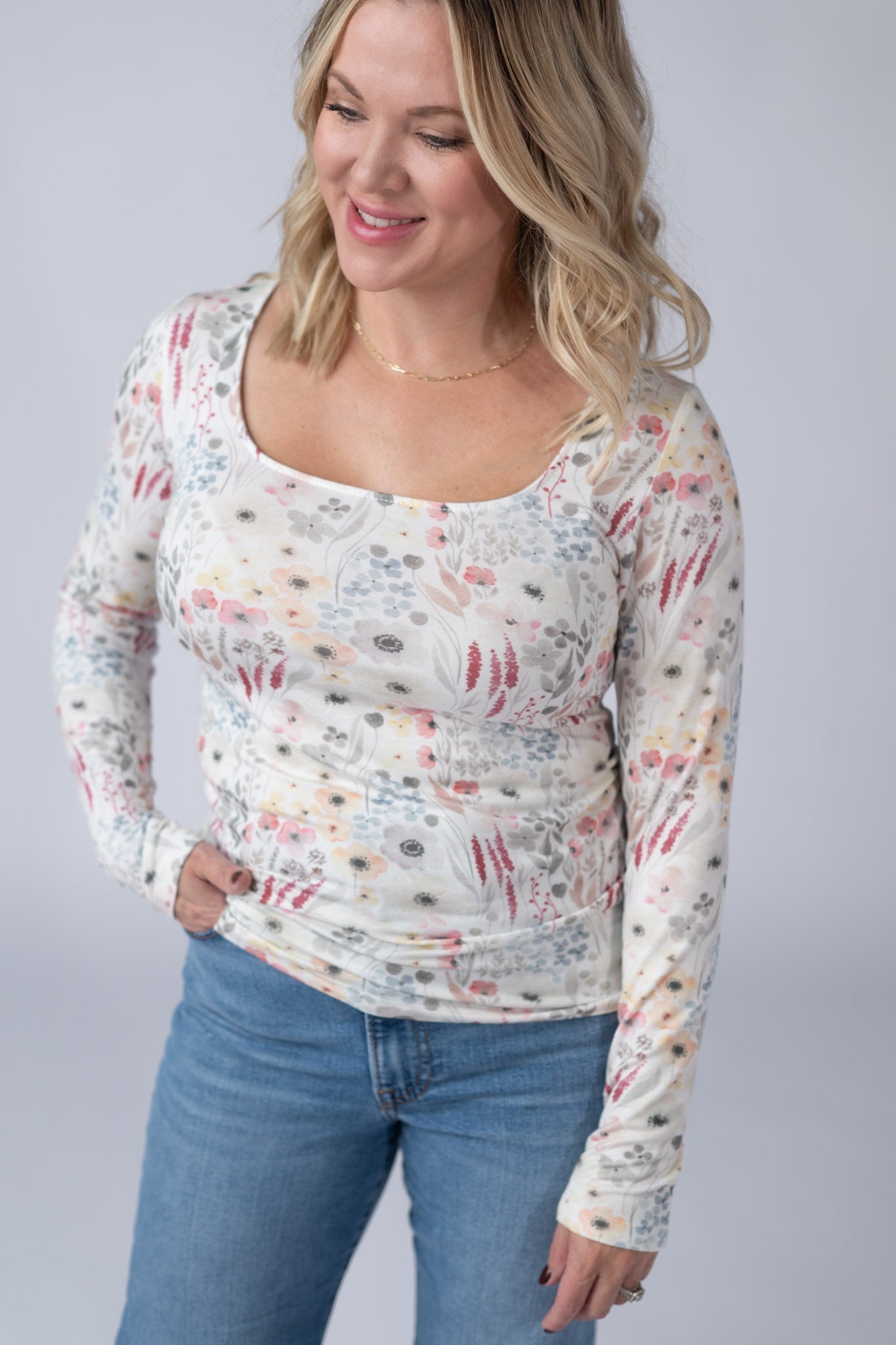 PREORDER Michelle Mae Alyssa Long Sleeve Top - Wildflower Gardens