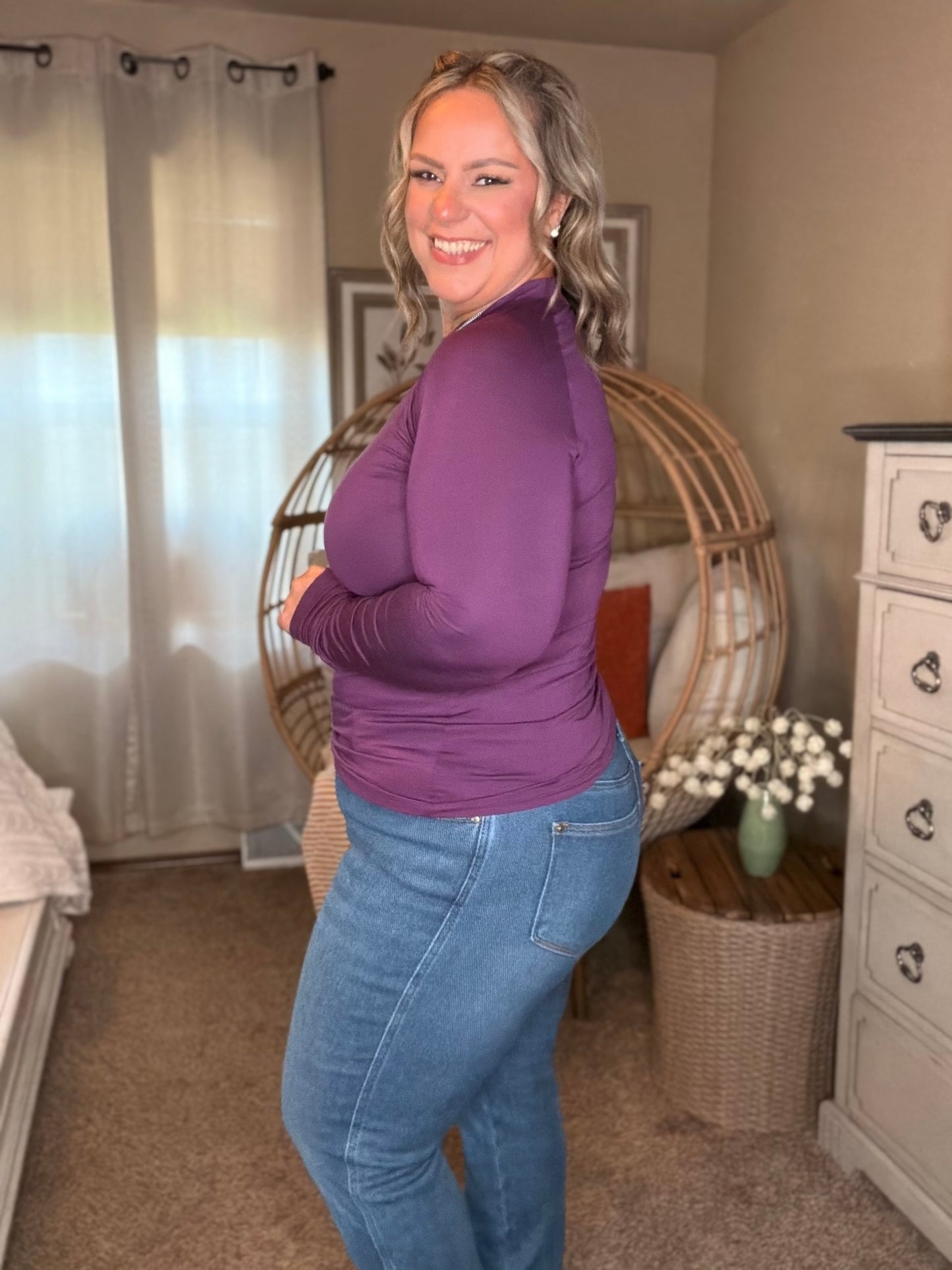 Michelle Mae Blair Long Sleeve Top - Purple