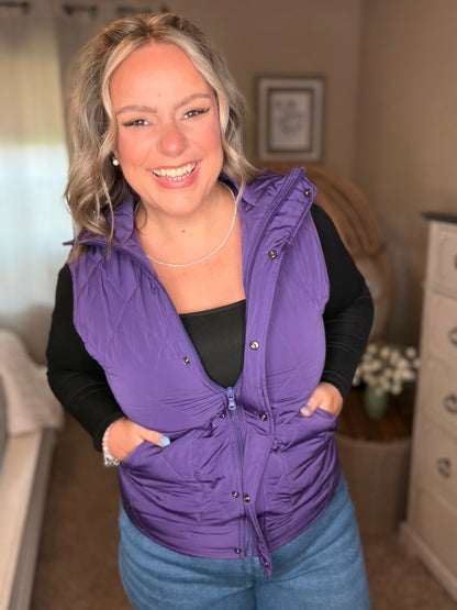 Michelle Mae Remy Zip Up Vest - Purple