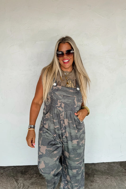 PREORDER- CAMO KARLI OVERALLS