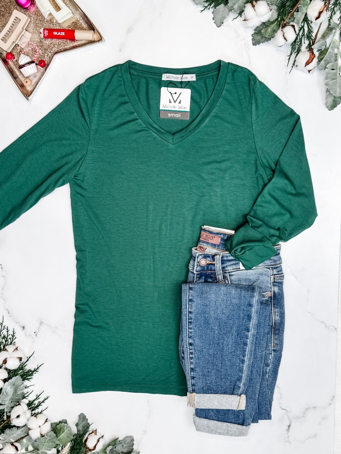 Michelle Mae Larissa Long Sleeve - Forest Green