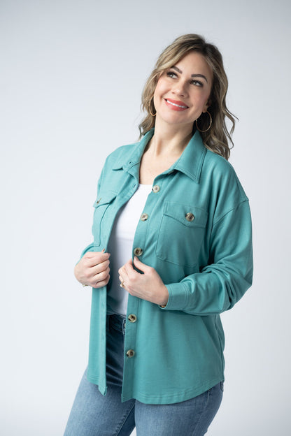 Michelle Mae Brenna Button Down Top - Teal