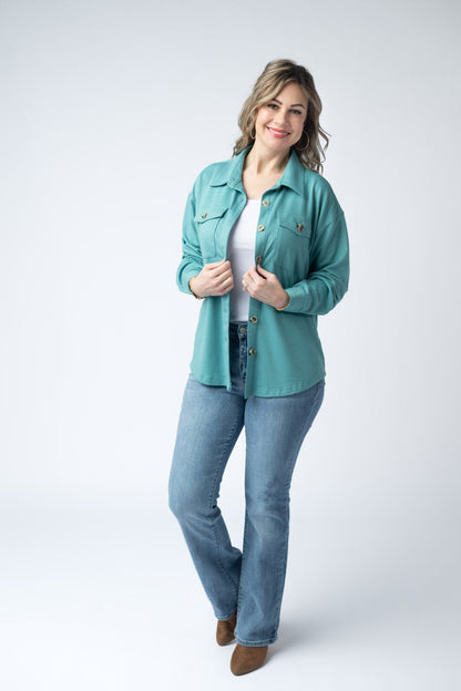 Michelle Mae Brenna Button Down Top - Teal