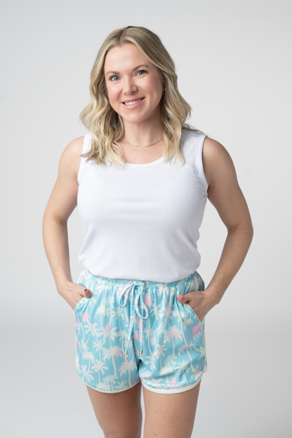 Michelle Mae Nova Summer Shorts - Aqua Palm