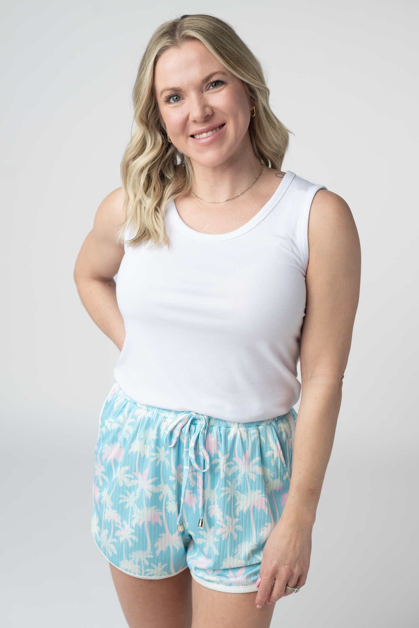 Michelle Mae Nova Summer Shorts - Aqua Palm