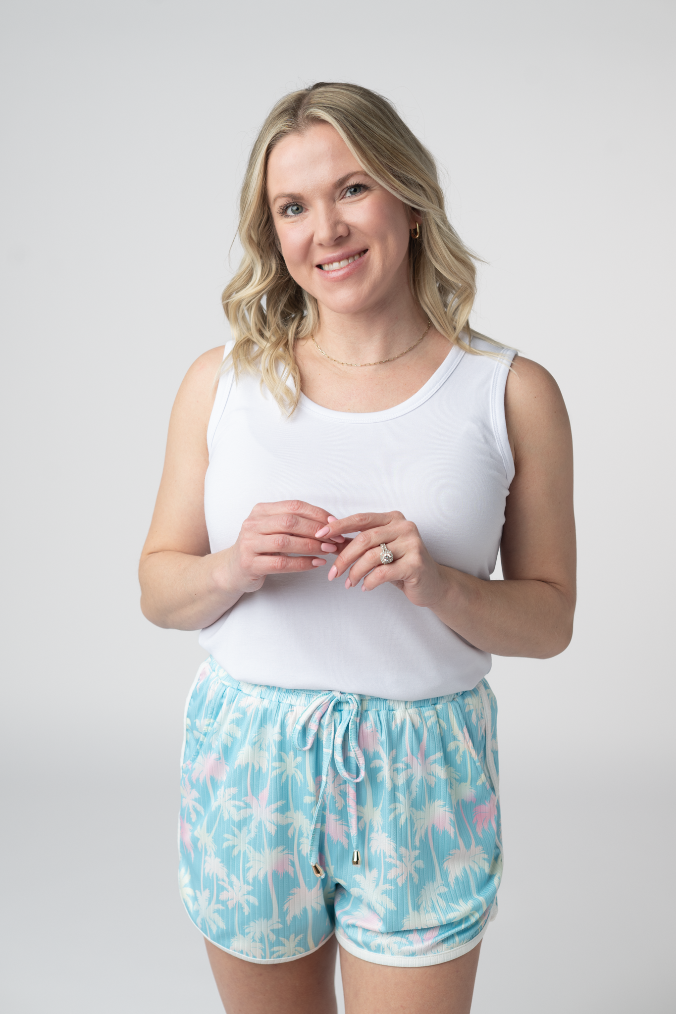Michelle Mae Nova Summer Shorts - Aqua Palm