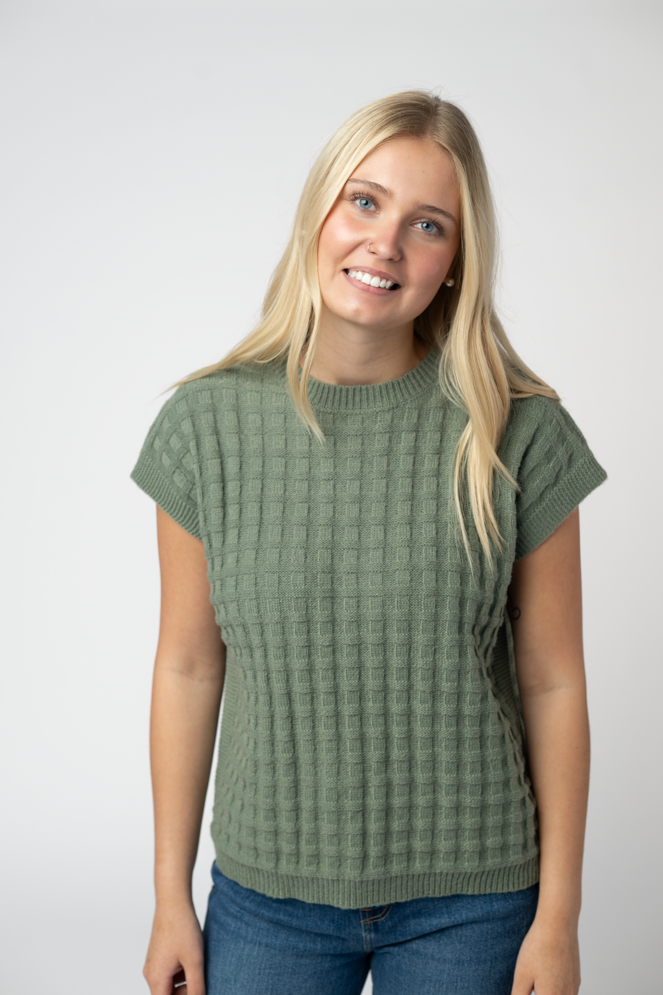 Michelle Mae Kelly Knitted Top - Sage