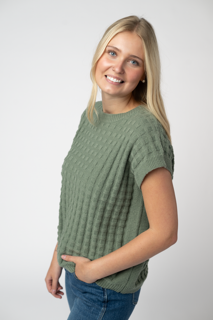 Michelle Mae Kelly Knitted Top - Sage