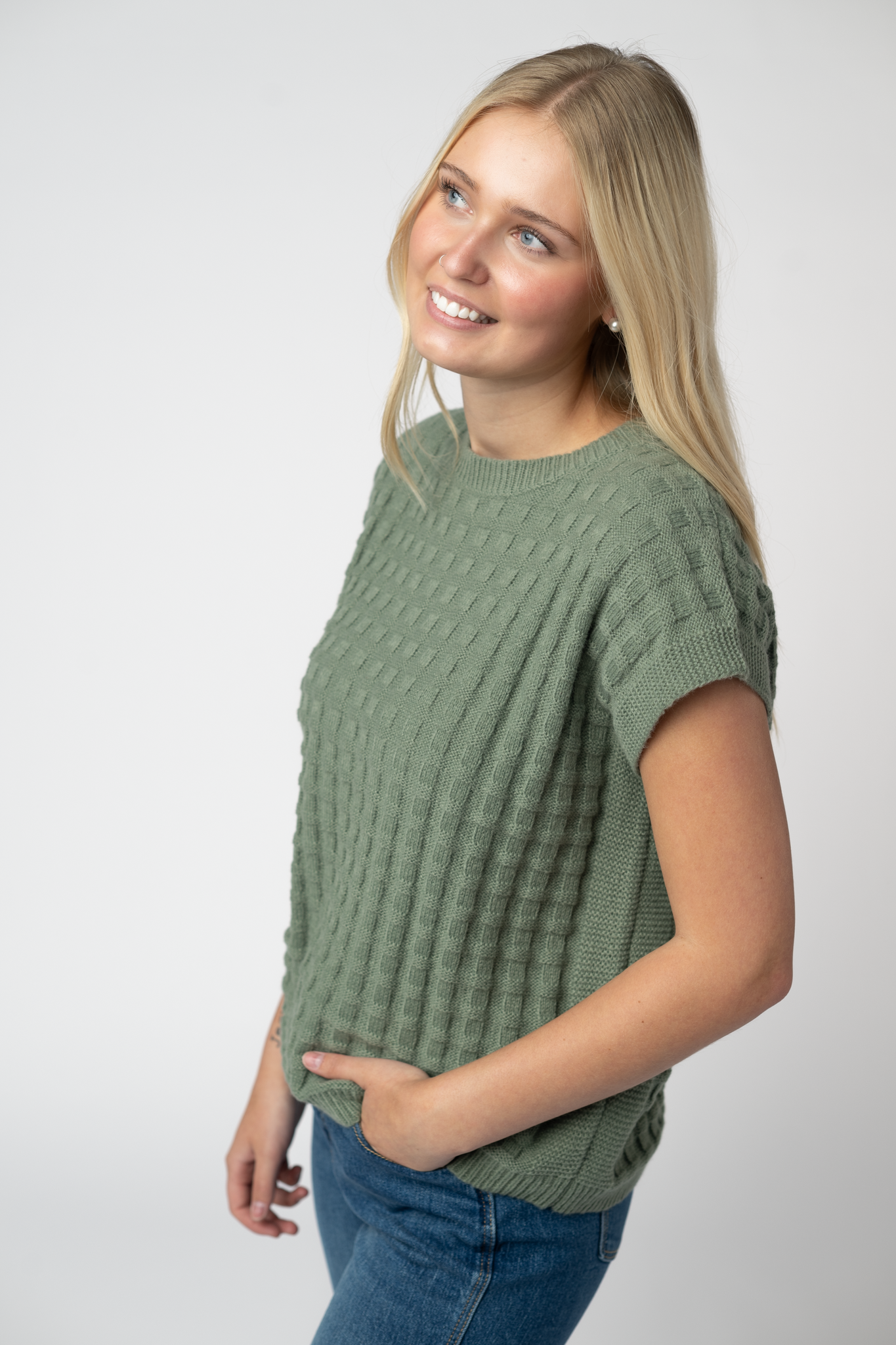 Michelle Mae Kelly Knitted Top - Sage