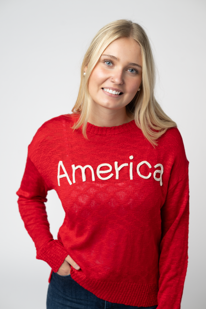 Michelle Mae America Red Top