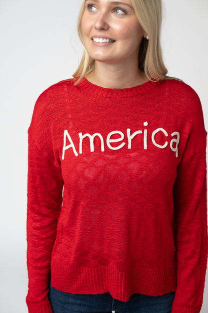 Michelle Mae America Red Top