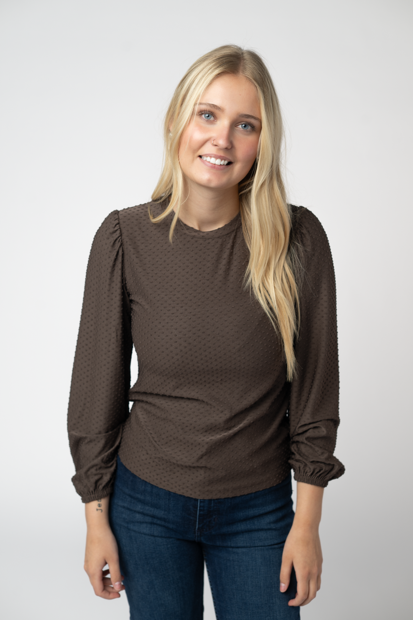 Michelle Mae Miranda Dot Top - Brown
