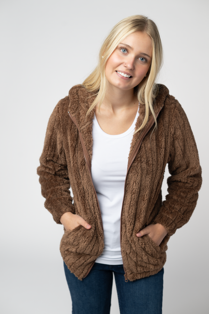 Michelle Mae Cozy Sherpa Fullzip - Mocha