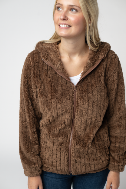 Michelle Mae Cozy Sherpa Fullzip - Mocha