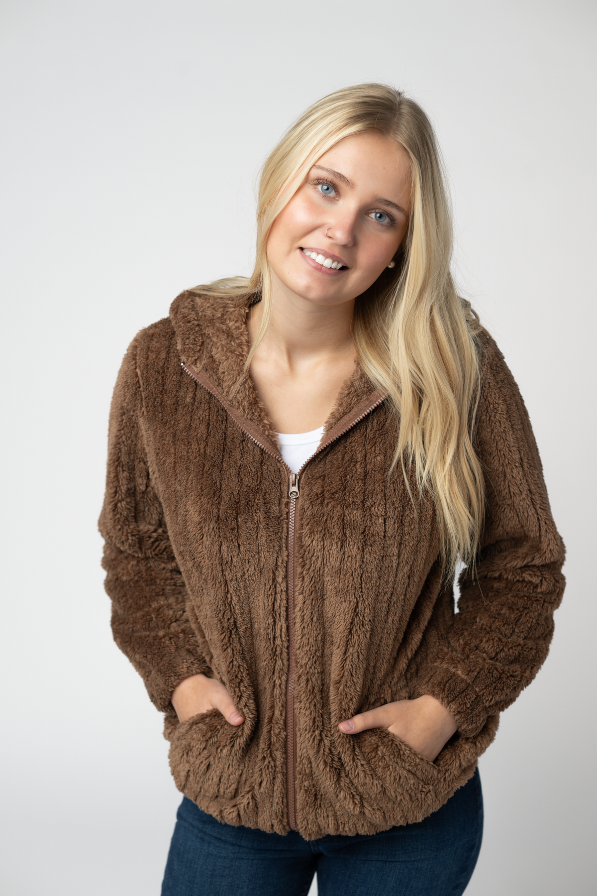Michelle Mae Cozy Sherpa Fullzip - Mocha