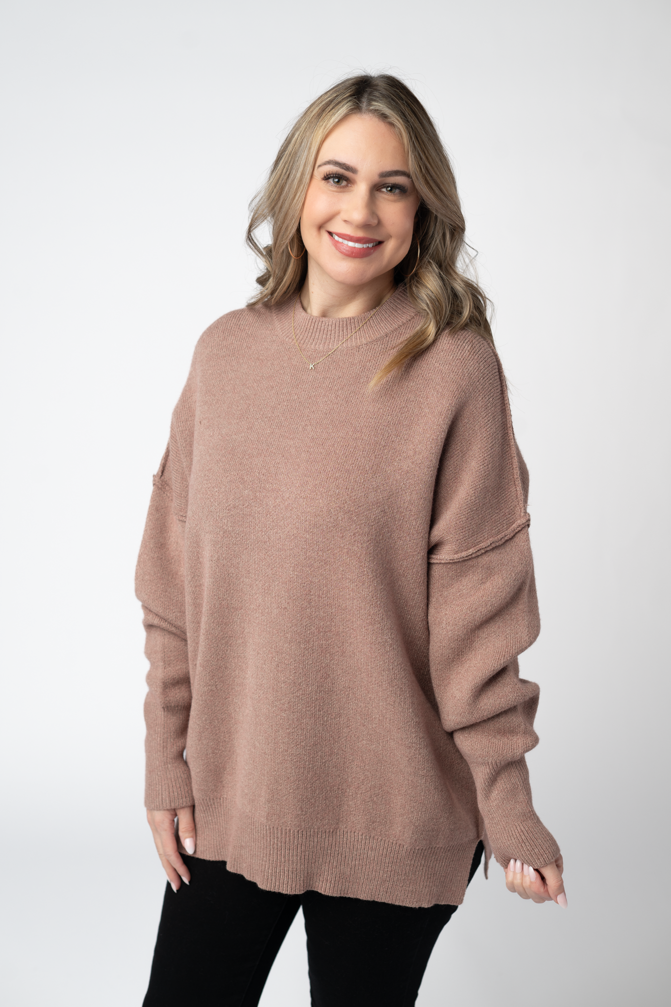 Michelle Mae Aurora Cozy Sweater - Rose Gold