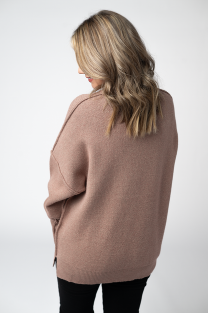 Michelle Mae Aurora Cozy Sweater - Rose Gold