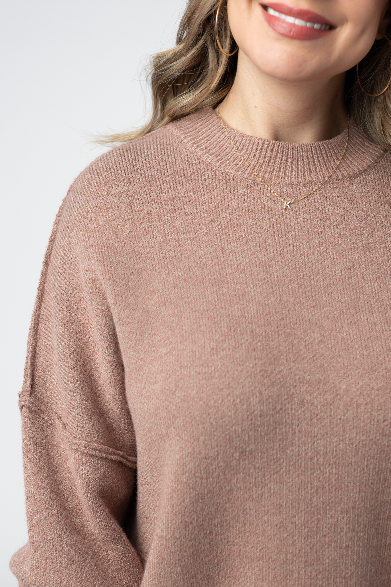 Michelle Mae Aurora Cozy Sweater - Rose Gold