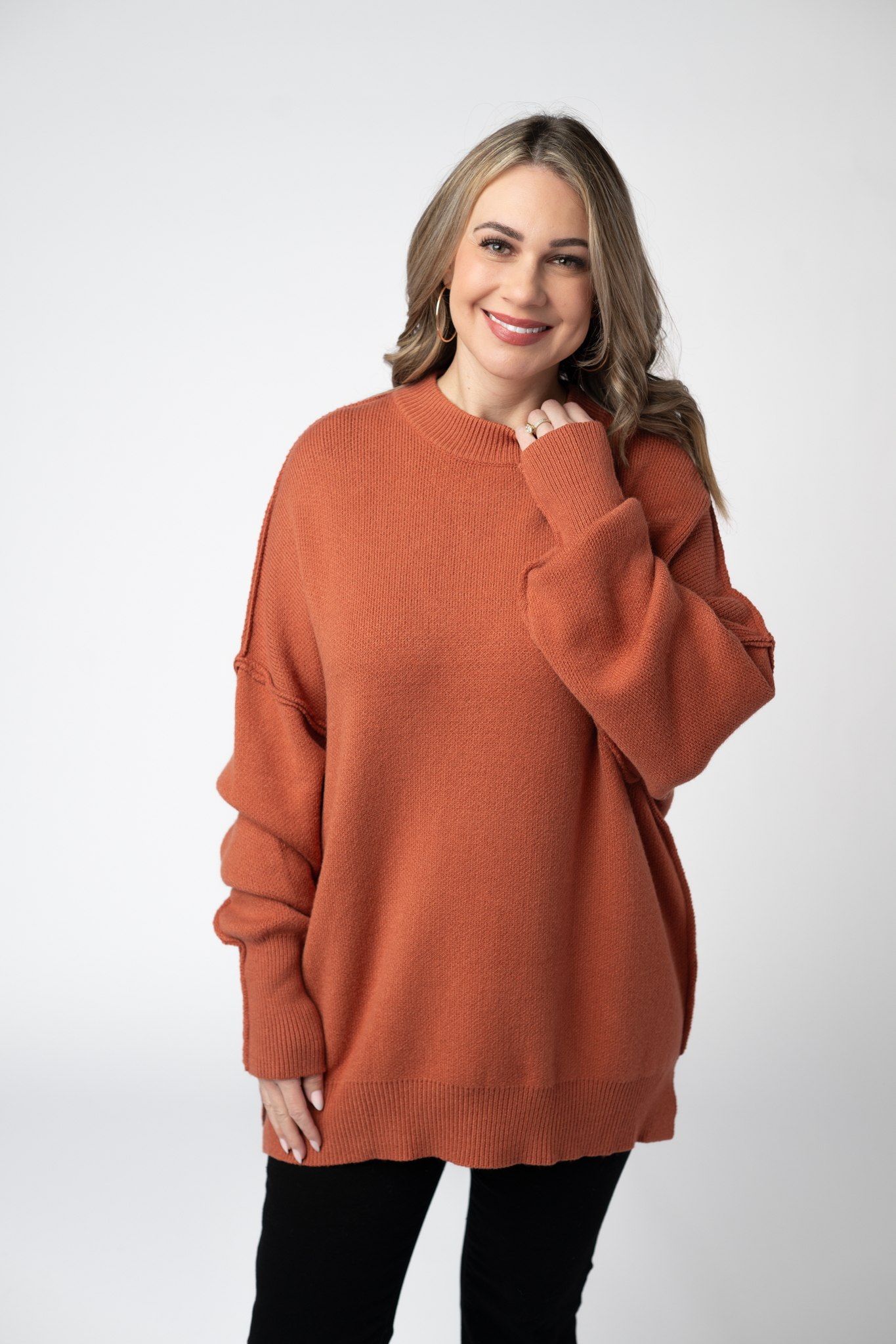 Michelle Mae Aurora Cozy Sweater - Pumpkin Spice