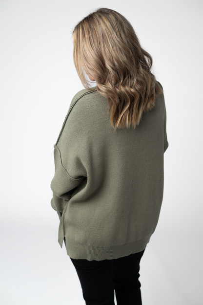 Michelle Mae Aurora Cozy Sweater - Light Olive