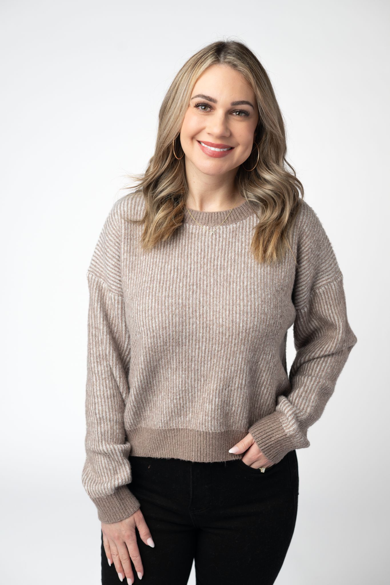 Michelle Mae Cozy Crew Sweater - Mocha